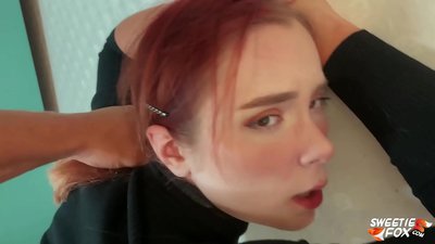 Txiv neej Fucked nyob rau hauv lub qhov ncauj thiab Pussy Obedient Redheaded Skimpy thiab Cum ntawm Tits
